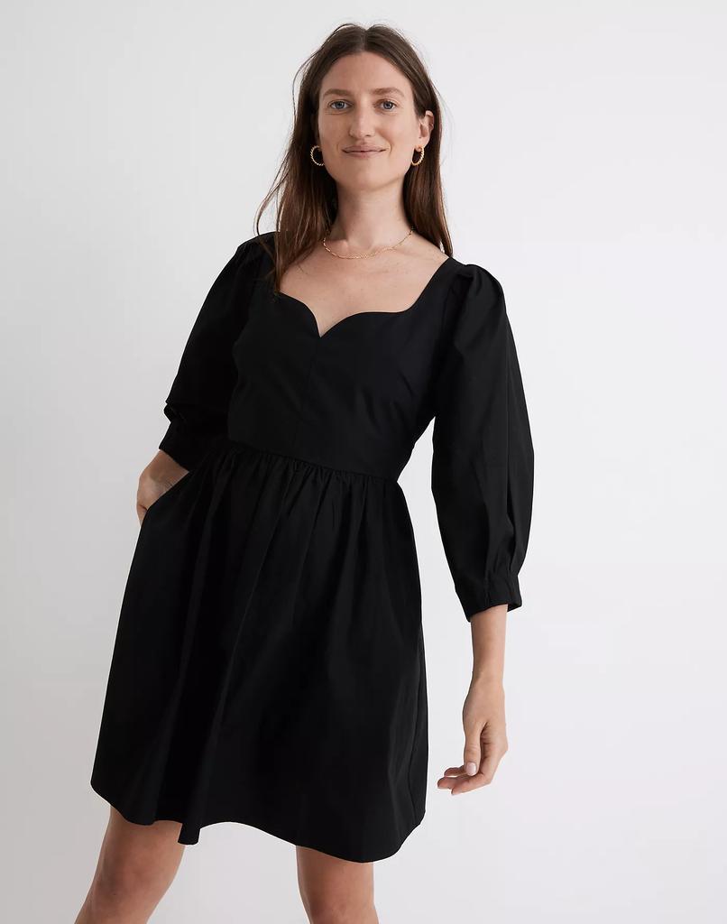 商品Madewell|Poplin Puff-Sleeve Mini Dress,价格¥349,第4张图片详细描述