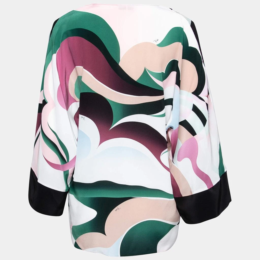 商品[二手商品] EMILIO PUCCI|Emilio Pucci Multicolor Printed V-Neck Blouse M,价格¥1057,第2张图片详细描述