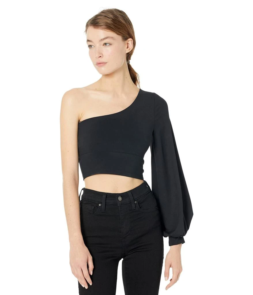 商品Susana Monaco|One Arm Waist Gathered Sleeve Top,价格¥231,第1张图片