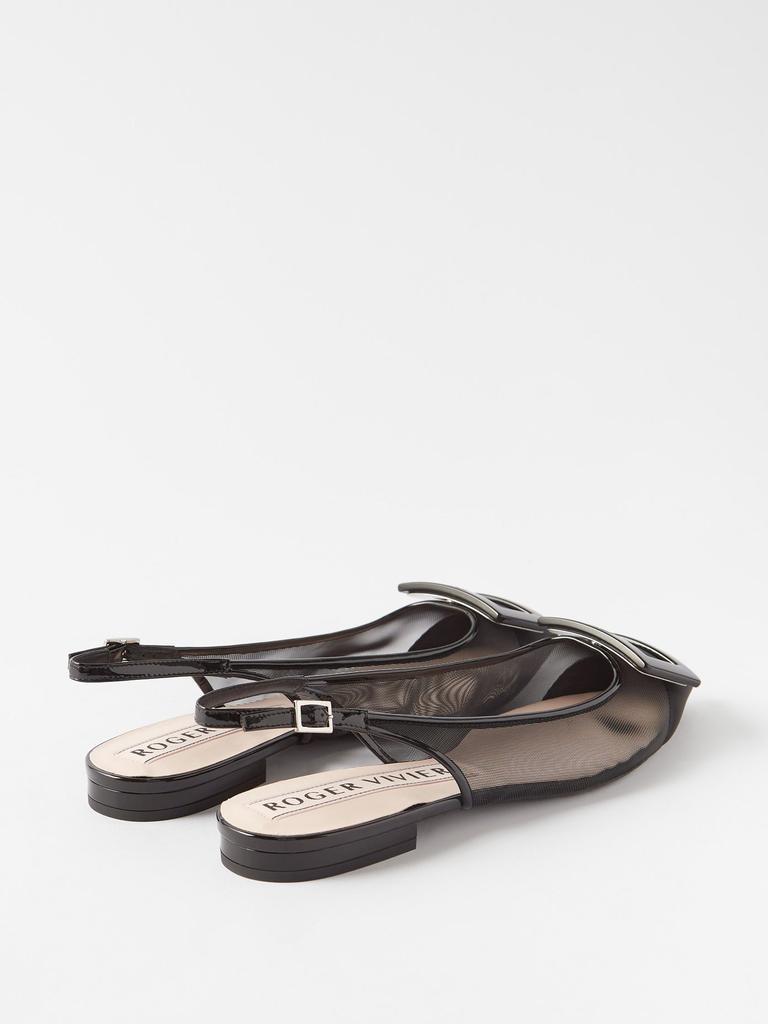 商品Roger Vivier|Gommettine slingback leather point-toe flats,价格¥4235,第6张图片详细描述