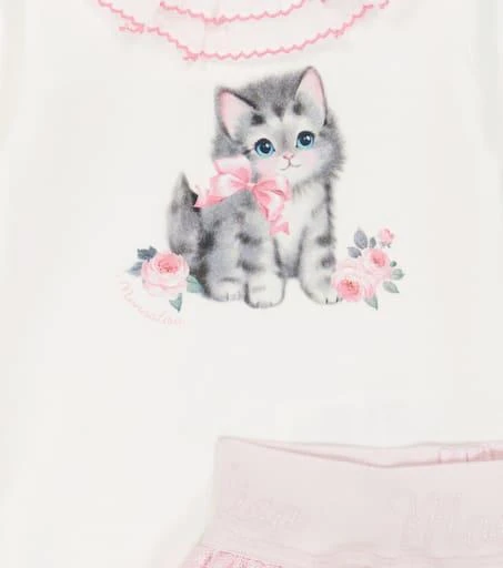 商品MONNALISA|Baby cotton onesie, skirt and headband set,价格¥1018,第3张图片详细描述