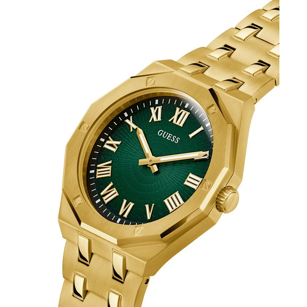 商品GUESS|Men's Analog Men's Gold-Tone Stainless Steel Watch 42mm,价格¥813,第4张图片详细描述
