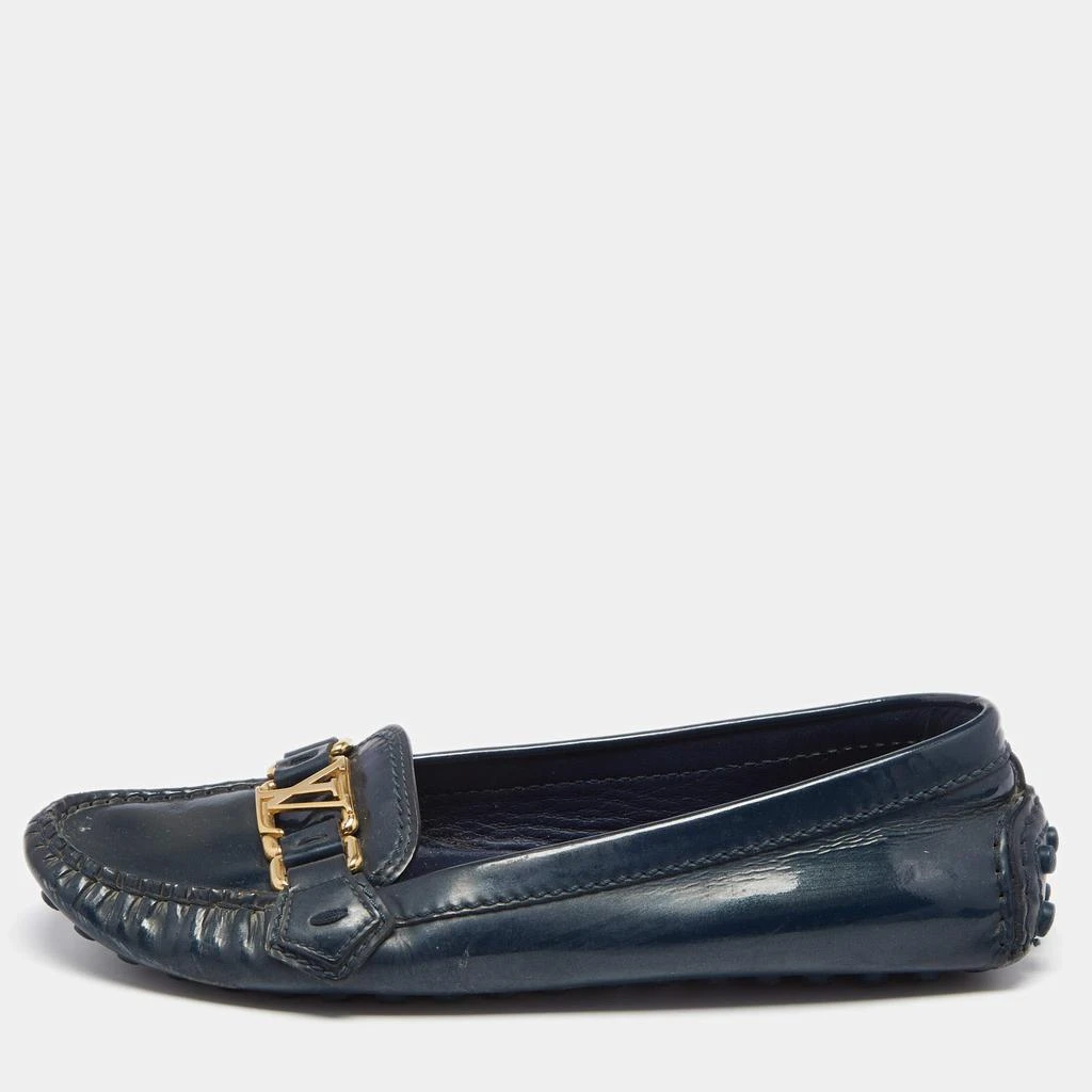 商品[二手商品] Louis Vuitton|Louis Vuitton Midnight Blue Patent Leather Oxford Loafers Size 36.5,价格¥2623,第1张图片