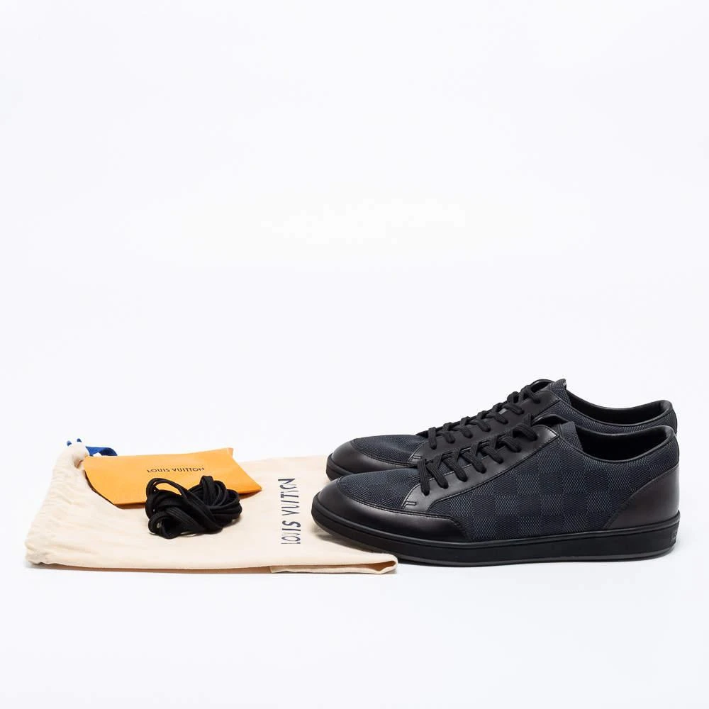Louis Vuitton Graphite/Black Damier Nylon and Leather Offshore Low-Top Sneakers Size 41.5 商品
