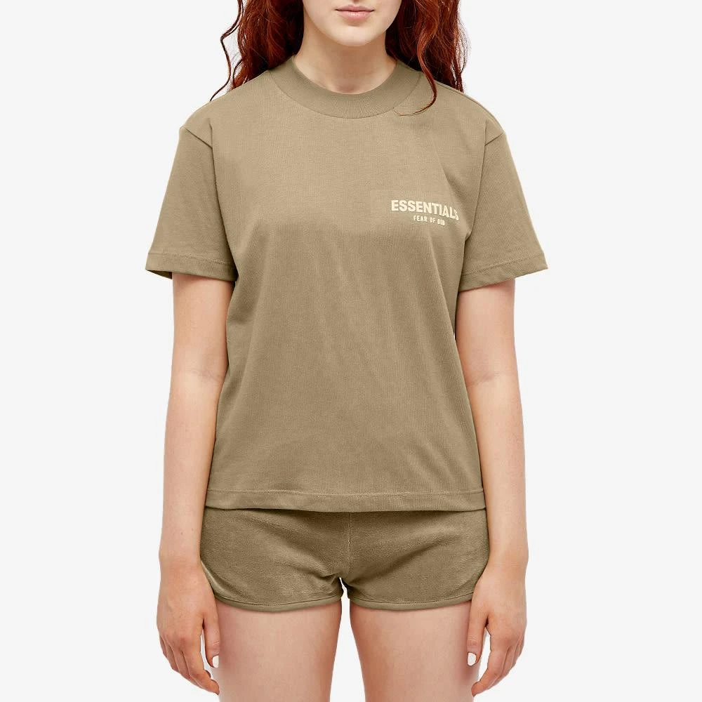 商品Essentials|FEAR OF GOD ESSENTIALS Women's Logo Tee - Oak,价格¥282,第2张图片详细描述