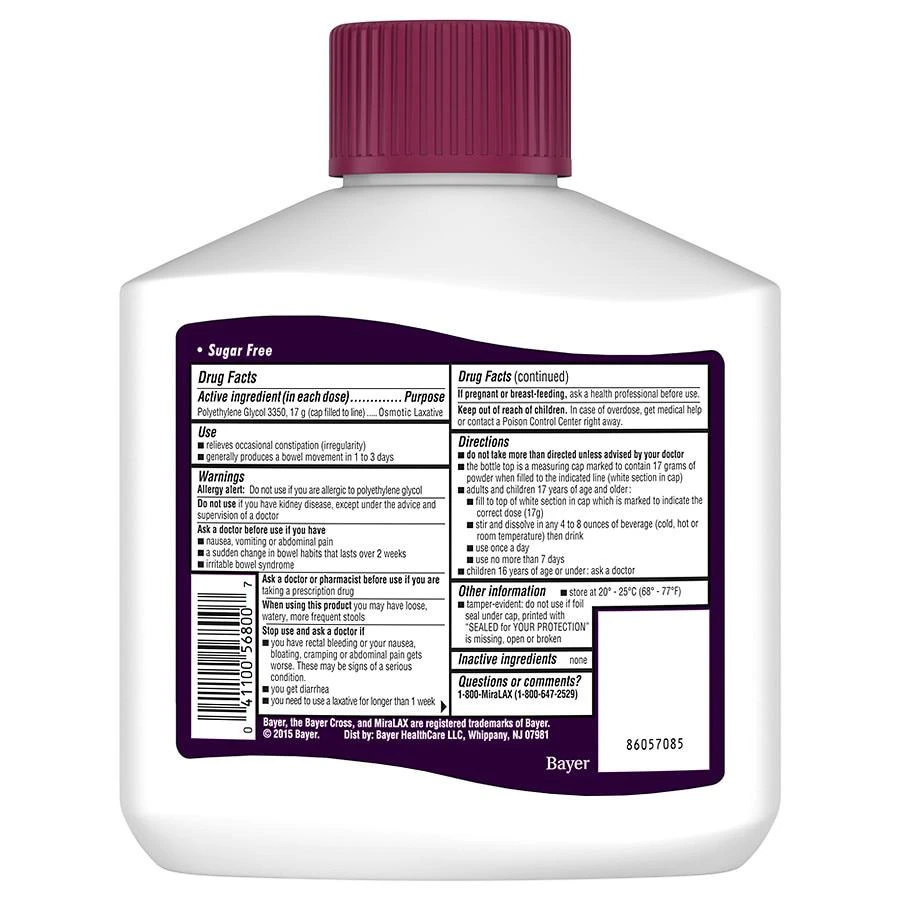 商品MiraLAX|Laxative Powder Unflavored,价格¥260,第2张图片详细描述