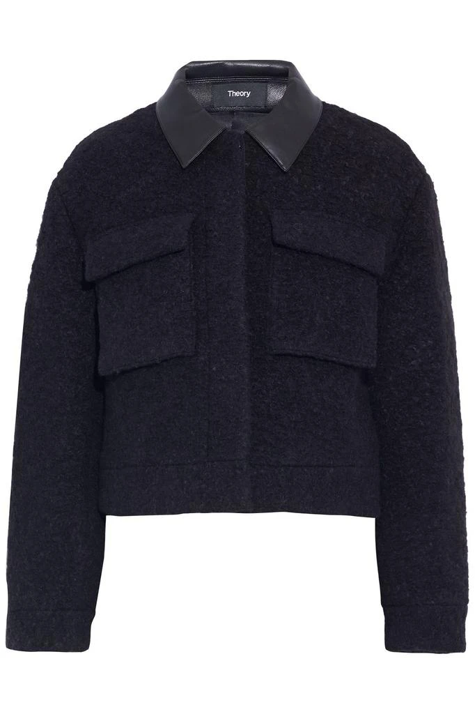 商品[国内直发] Theory|Cropped leather-trimmed wool-blend bouclé jacket,价格¥1409,第1张图片