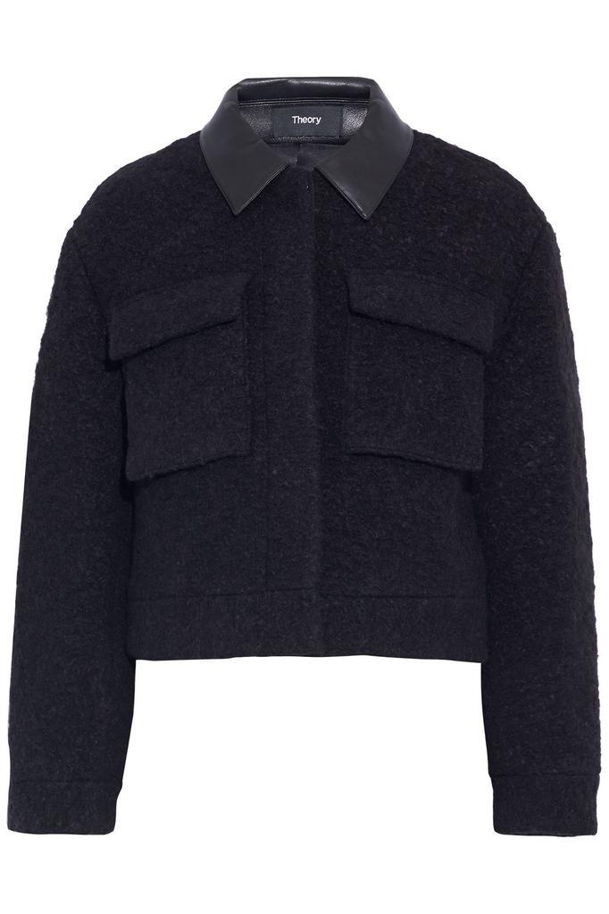 商品[国内直发] Theory|Cropped leather-trimmed wool-blend bouclé jacket,价格¥1396,第1张图片