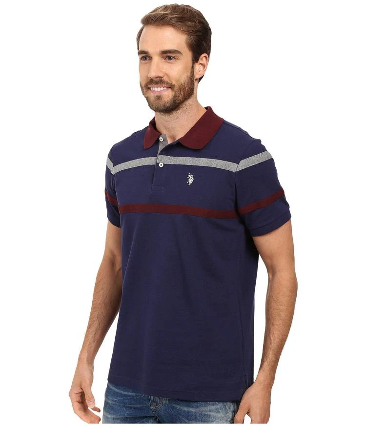 商品U.S. POLO ASSN.|Double Chest Stripe Pique Polo Shirt,价格¥261,第2张图片详细描述