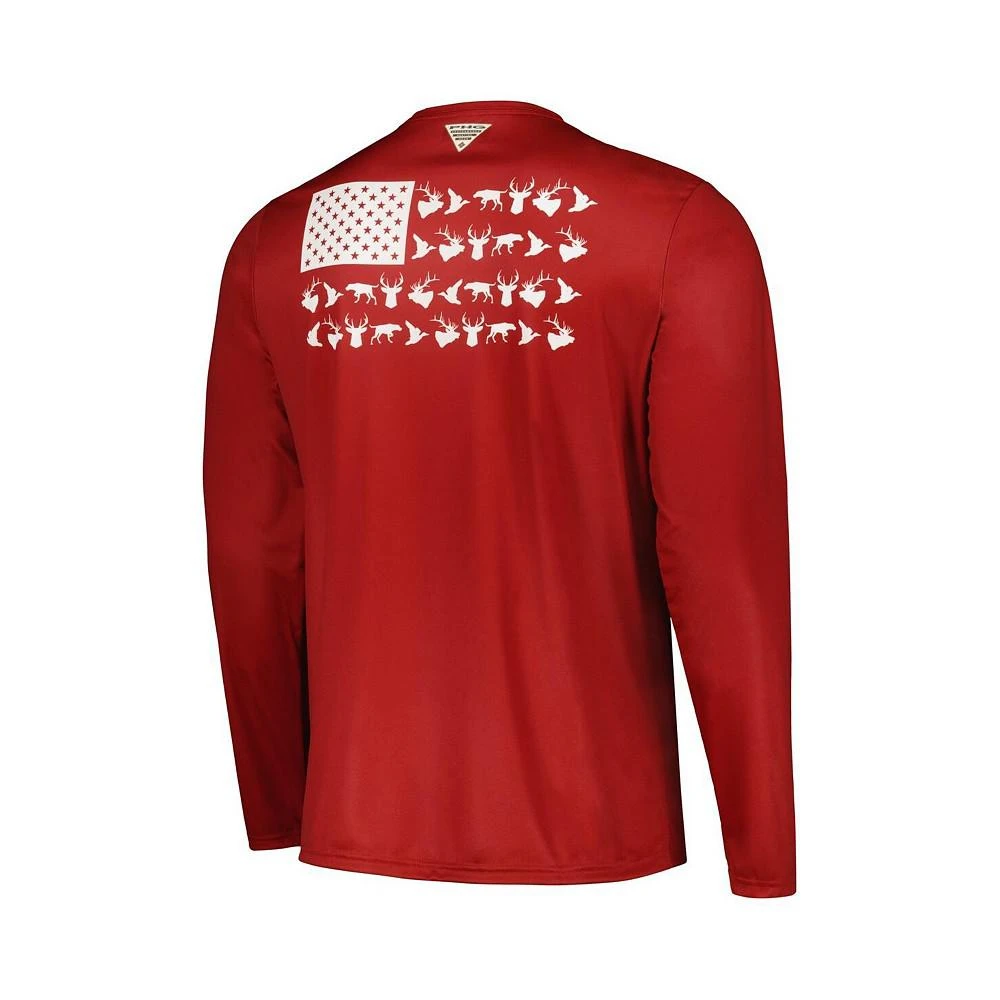 商品Columbia|Men's Cardinal Arkansas Razorbacks Terminal Shot Omni-Shade Omni-Wick Long Sleeve T-shirt,价格¥369,第3张图片详细描述
