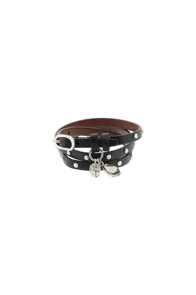 商品Alexander McQueen|Alexander mcqueen double wrap pave skull bracelet,价格¥1160,第5张图片详细描述