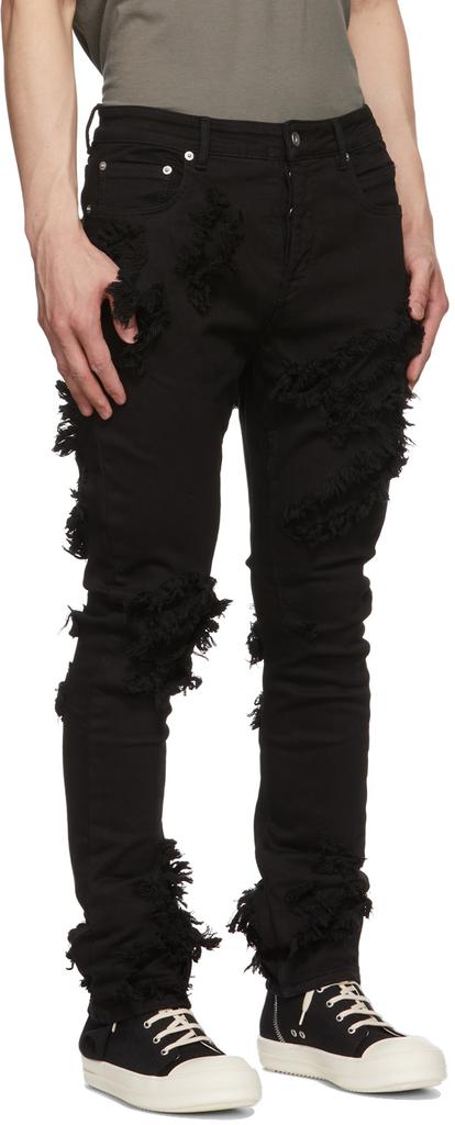 Black Slashed Detroit Jeans商品第2张图片规格展示