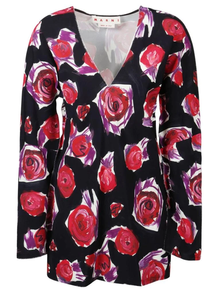 商品Marni|Marni Rose Printed Cady Long Shirt,价格¥2884,第1张图片