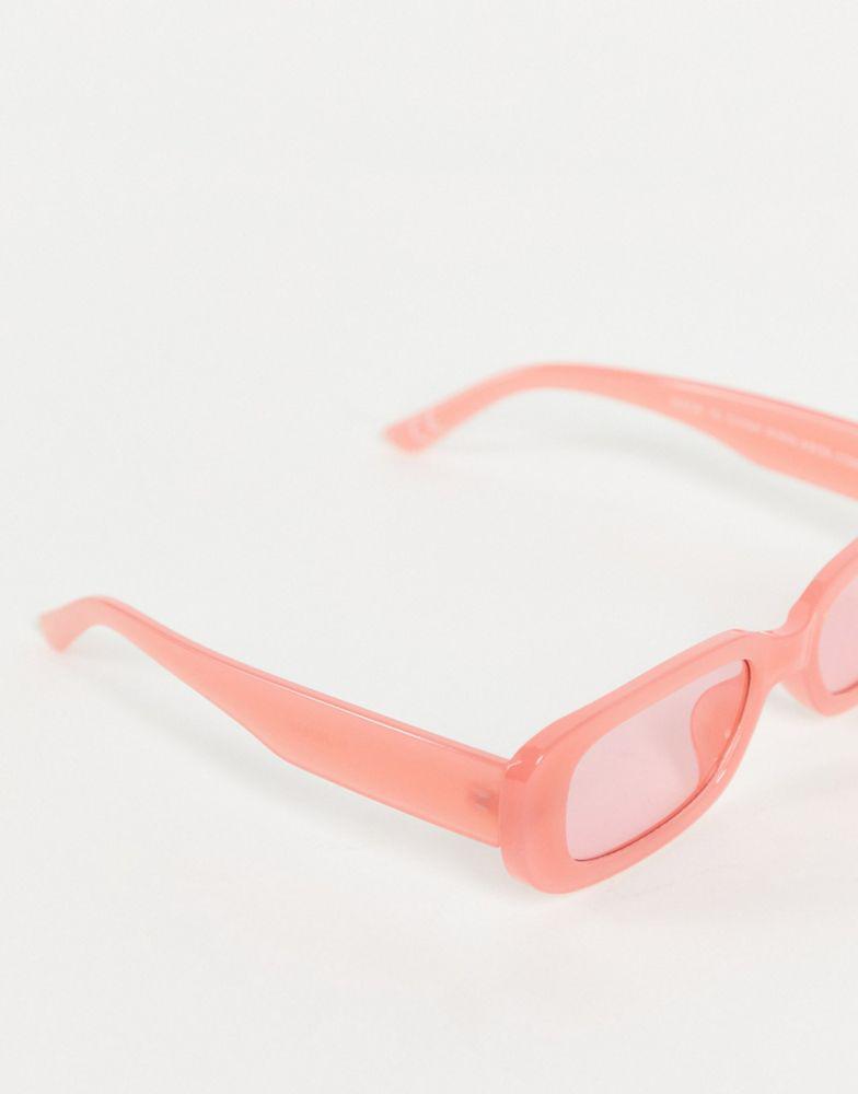 ASOS DESIGN mid square sunglasses in pink商品第3张图片规格展示