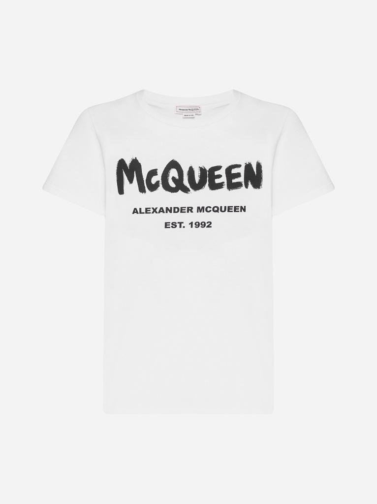 商品Alexander McQueen|Logo cotton t-shirt,价格¥2581,第1张图片