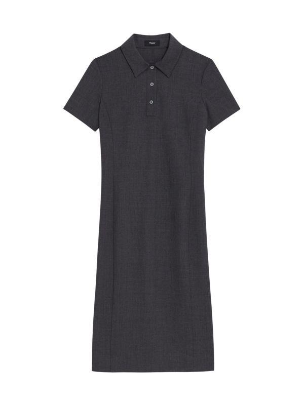 Shop Stretch Wool Knee-Length Polo Dress on Sale at