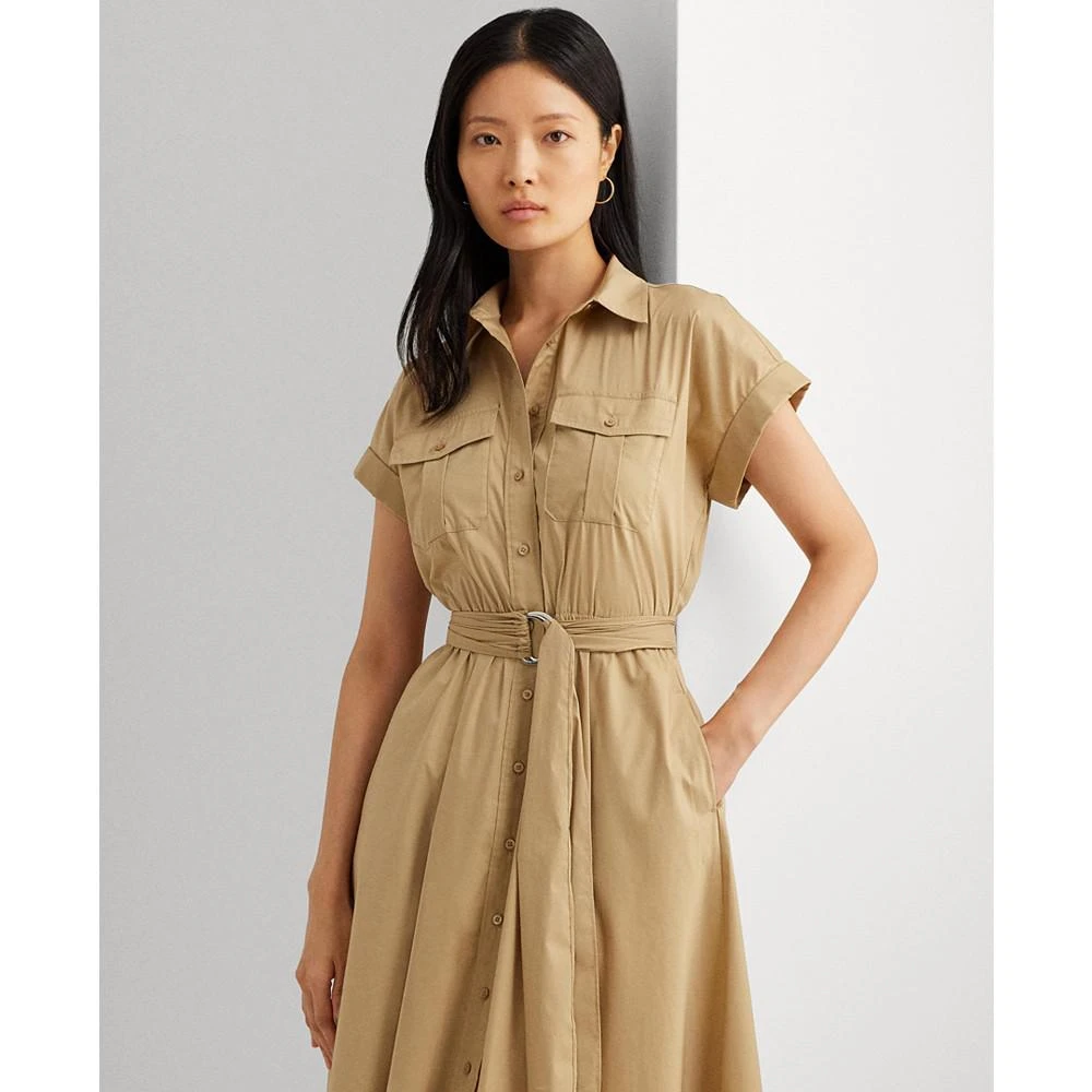 商品Ralph Lauren|Women's Belted Cotton-Blend Shirtdress,价格¥1441,第3张图片详细描述