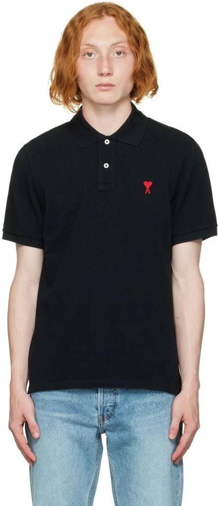 商品AMI|Black Ami de Cœur Polo,价格¥687,第1张图片