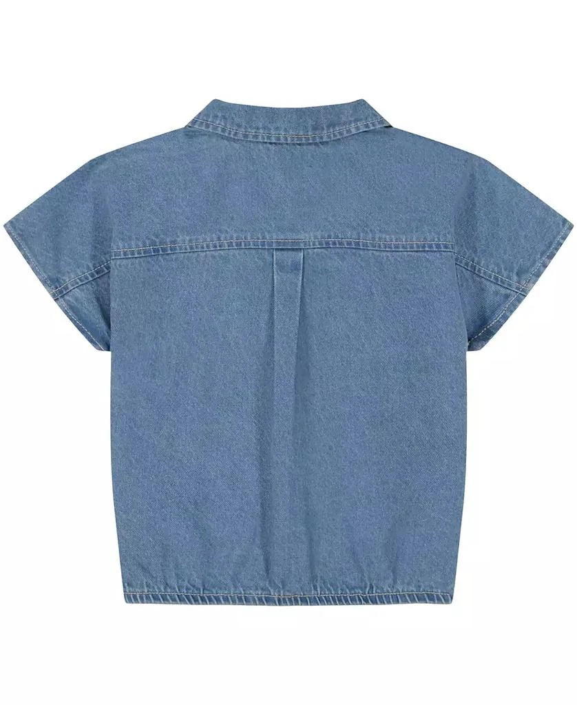 商品Calvin Klein|Big Girls Elastic Bottom Denim Shirt,价格¥130,第2张图片详细描述