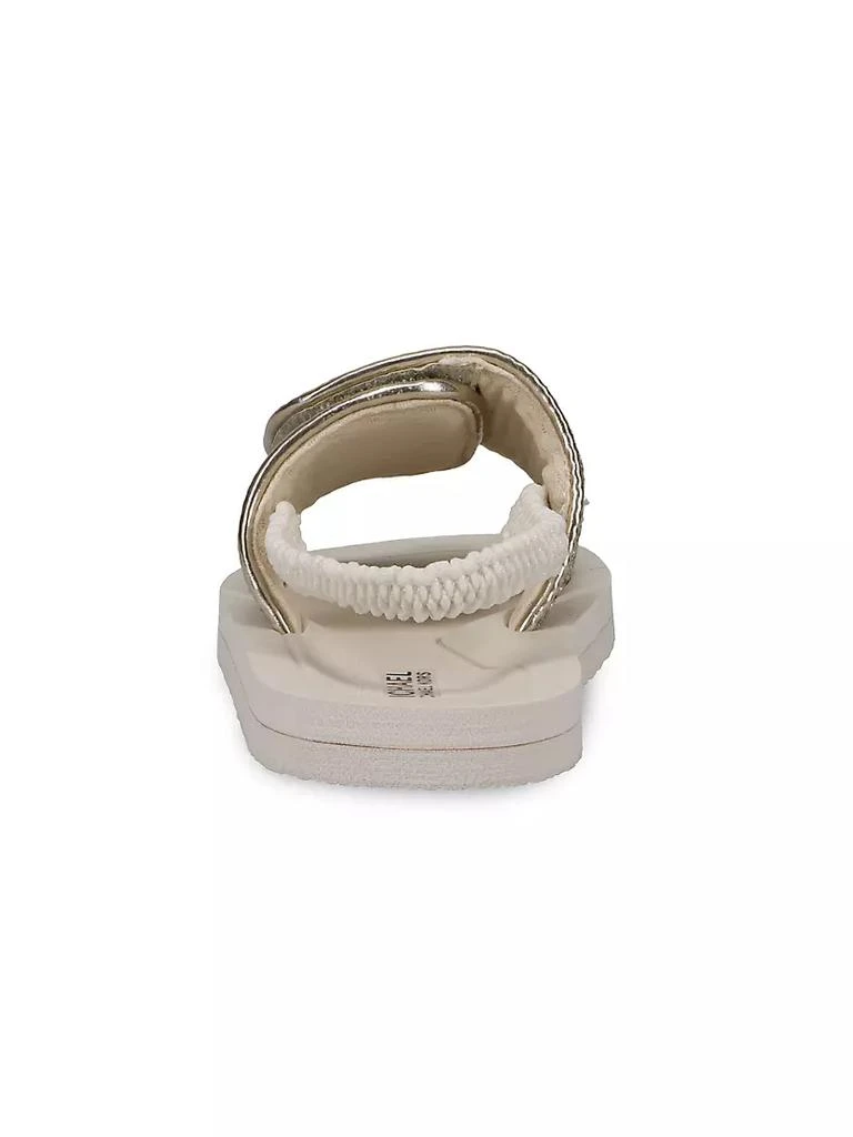 商品Michael Kors|Little Girl's Vanilla Metallic Logo Sling-Back Slides,价格¥157,第2张图片详细描述