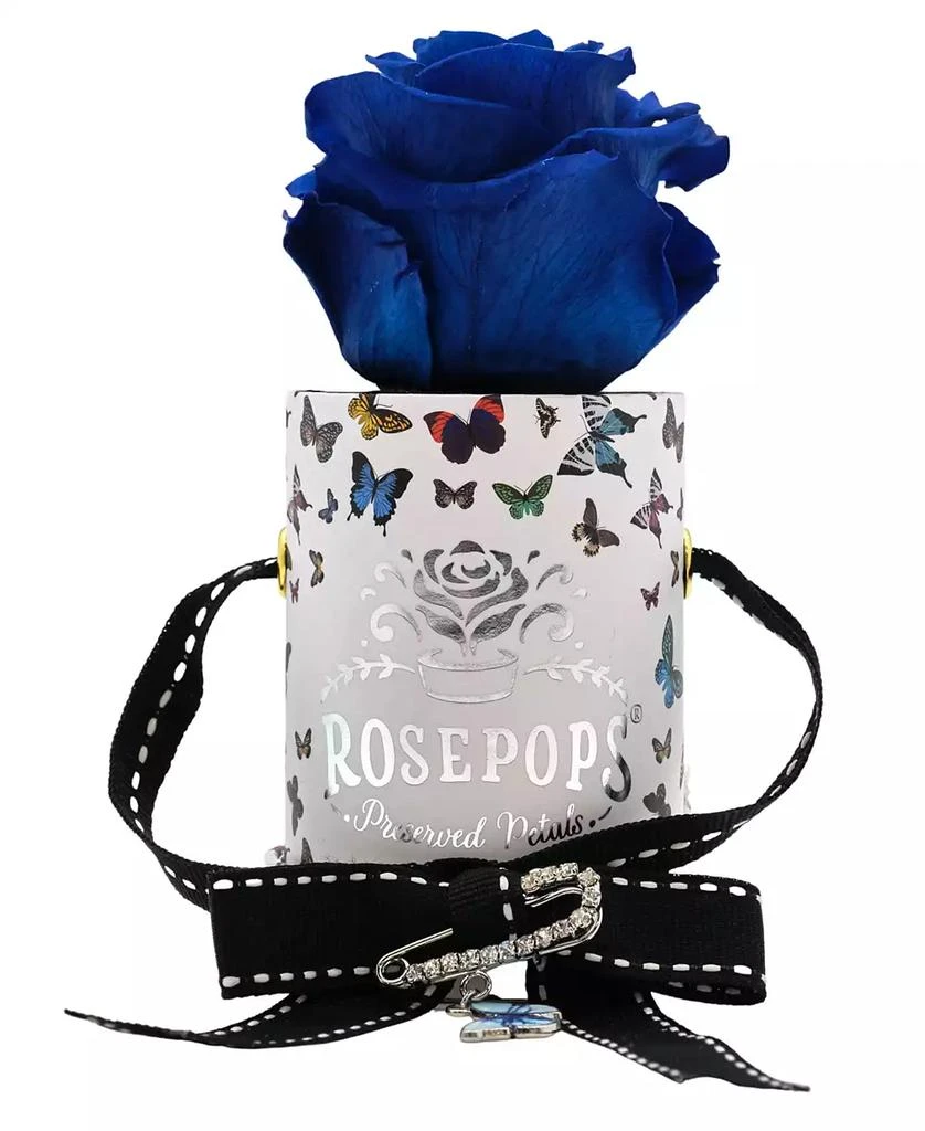 商品Rosepops|Pop-Up Butterfly Box with Single Blueberry Real Rose,价格¥286,第1张图片