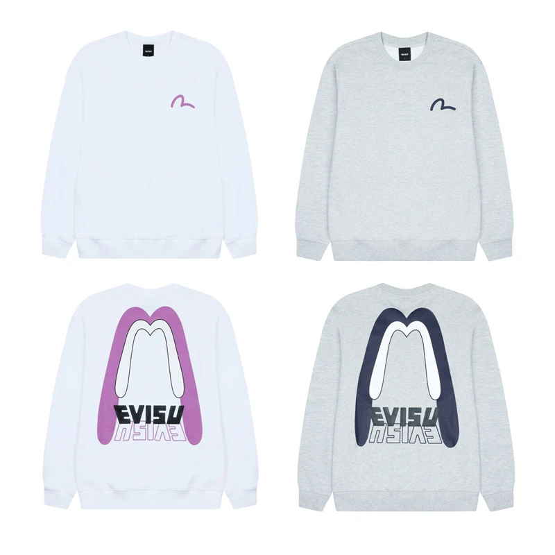 商品Evisu|【享贝家】ZY-（预售款）EVISU 福神 M大标字母logo休闲圆领套头卫衣 秋季新款 男女同款 EV4UTS702,价格¥429,第1张图片