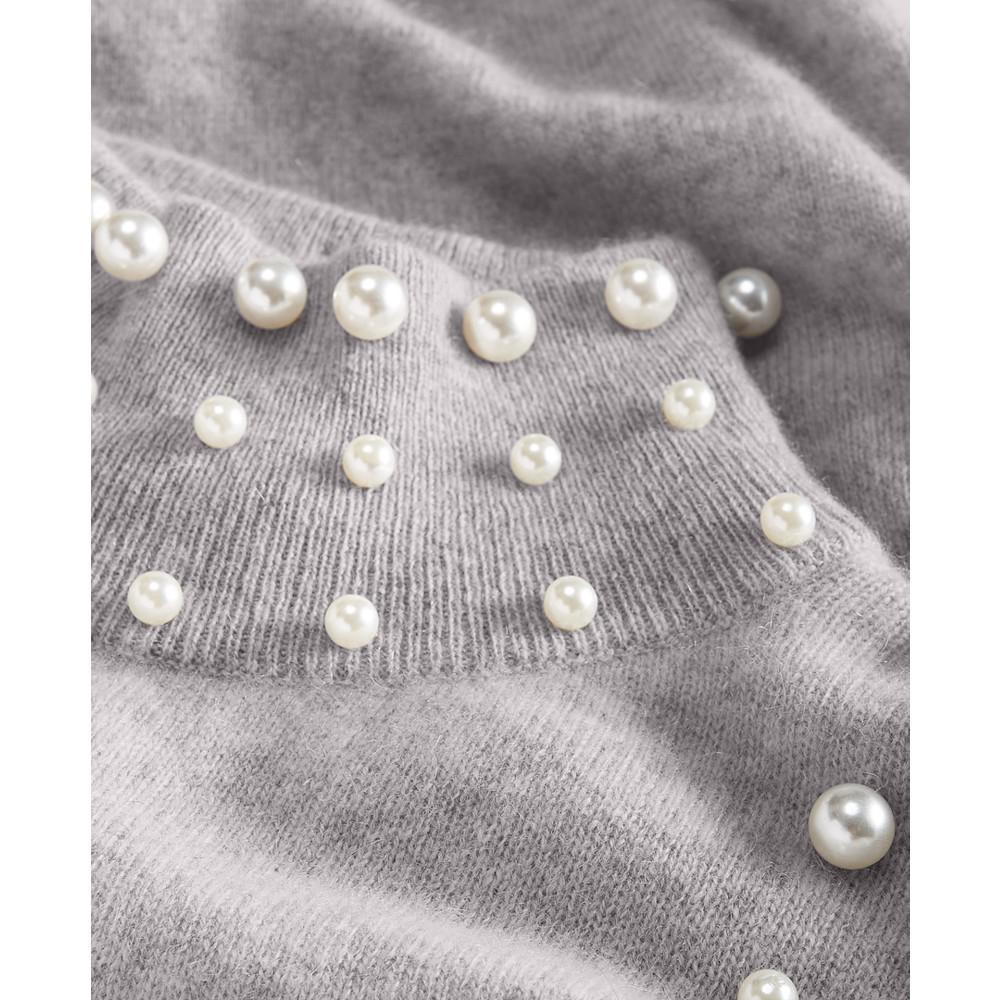 Women's Cashmere Pearl Mock-Neck Sweater, Created for Macy's商品第5张图片规格展示