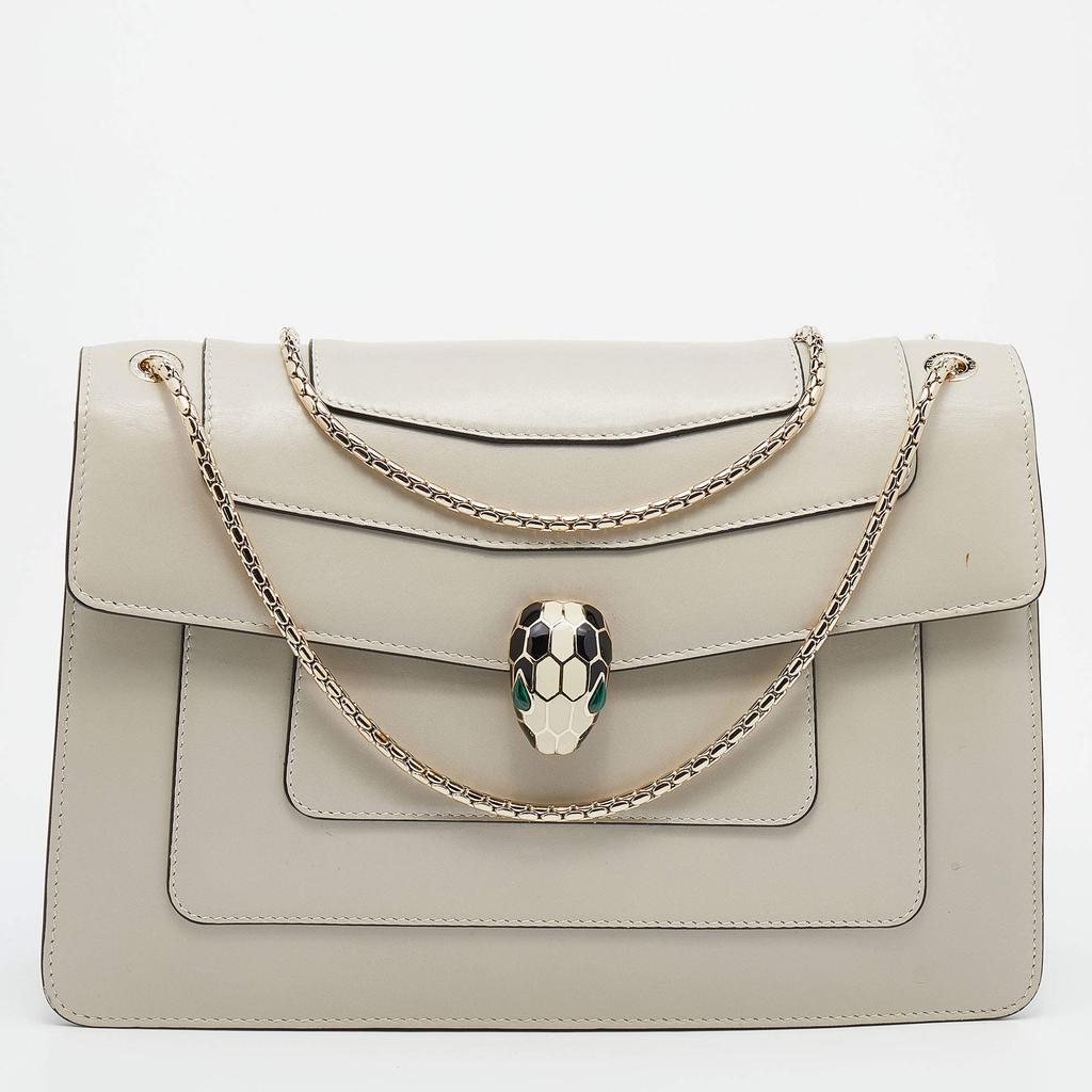 Bvlgari Off-White Leather Medium Serpenti Forever Shoulder Bag商品第1张图片规格展示