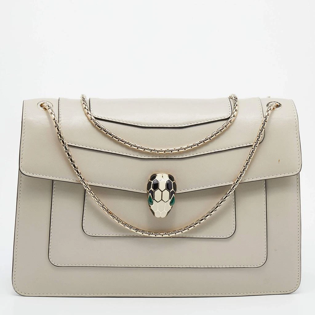 商品[二手商品] BVLGARI|Bvlgari Off-White Leather Medium Serpenti Forever Shoulder Bag,价格¥14100,第1张图片