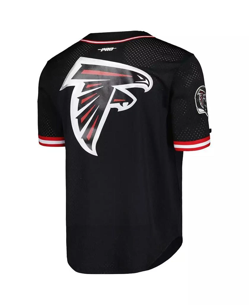 商品Pro Standard|Men's Bijan Robinson Black Atlanta Falcons Mesh Baseball Button-Up T-shirt,价格¥827,第2张图片详细描述