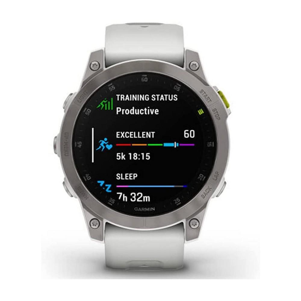 商品Garmin|Unisex Epix White Titanium White Silicone Band Smart Watch 33mm,价格¥6631,第4张图片详细描述