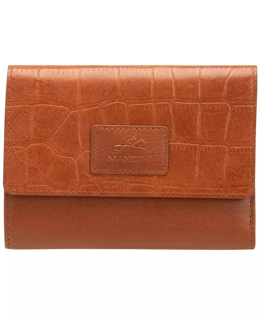 商品Mancini Leather Goods|Women's Croco Collection RFID Secure Mini Clutch Wallet,价格¥337,第1张图片