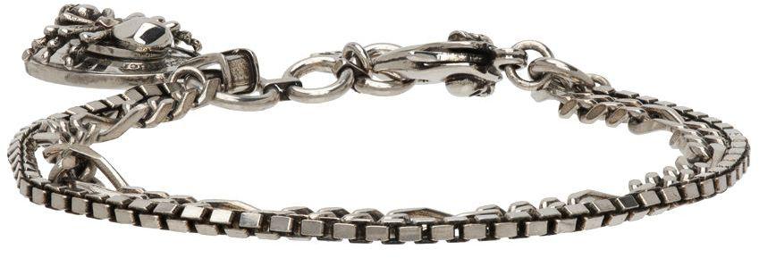Silver Spider Skull Chain Bracelet商品第1张图片规格展示