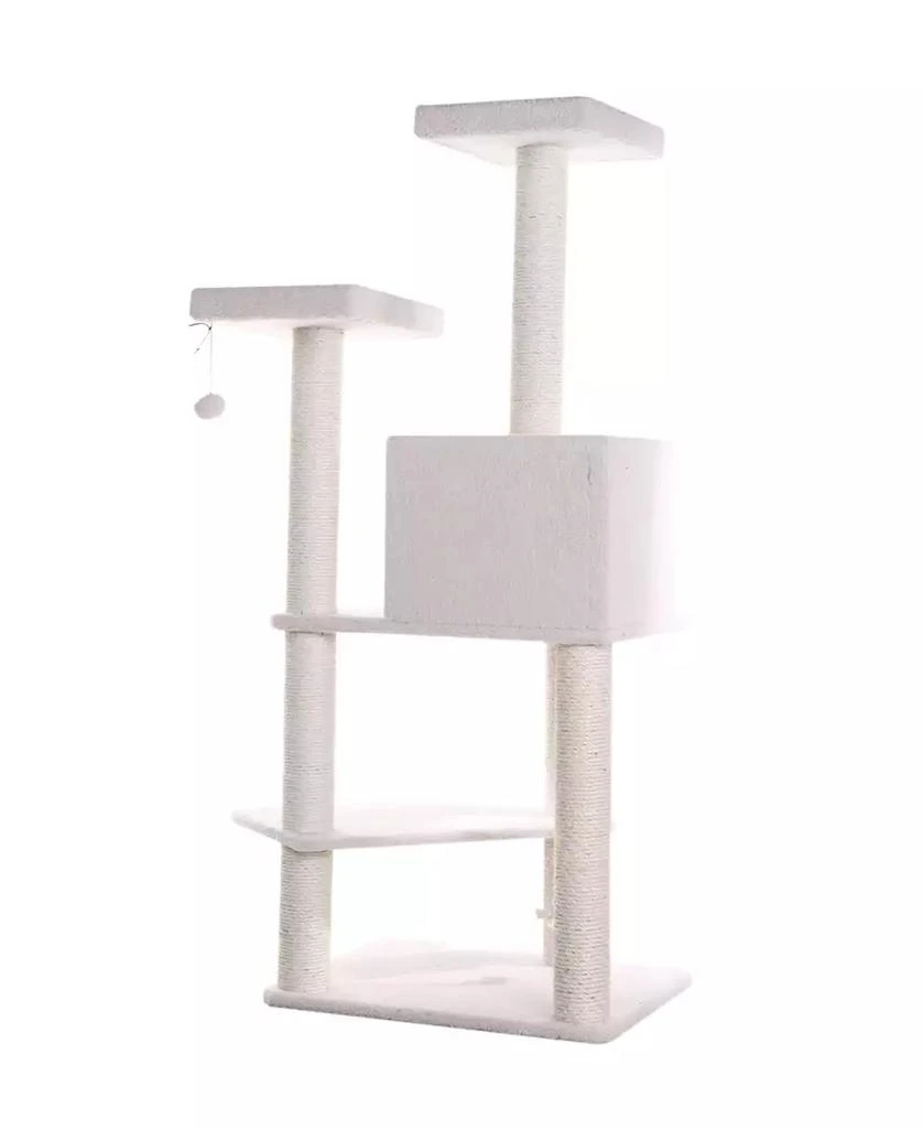 商品Macy's|57" High Real Wood Cat Tree, Fleece Covered Cat Climber,价格¥1642,第3张图片详细描述