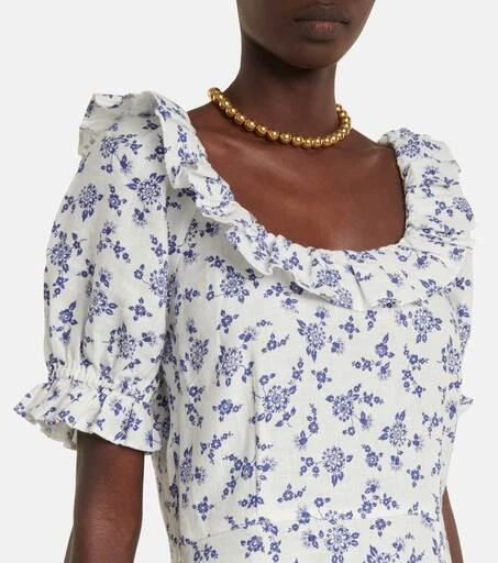 商品Ralph Lauren|花卉亚麻中长连衣裙,价格¥1704,第4张图片详细描述