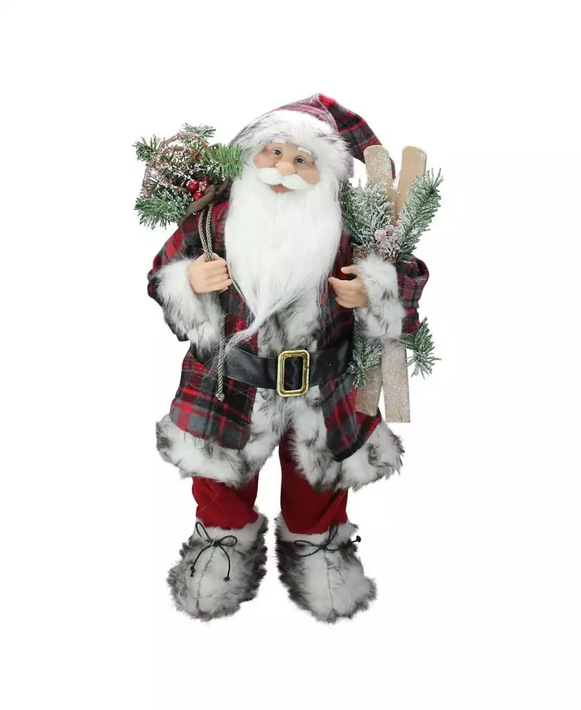 商品Northlight|Alpine Standing Santa Claus with Frosted Pine Furry Boots and Skis Christmas Figure,价格¥561,第1张图片