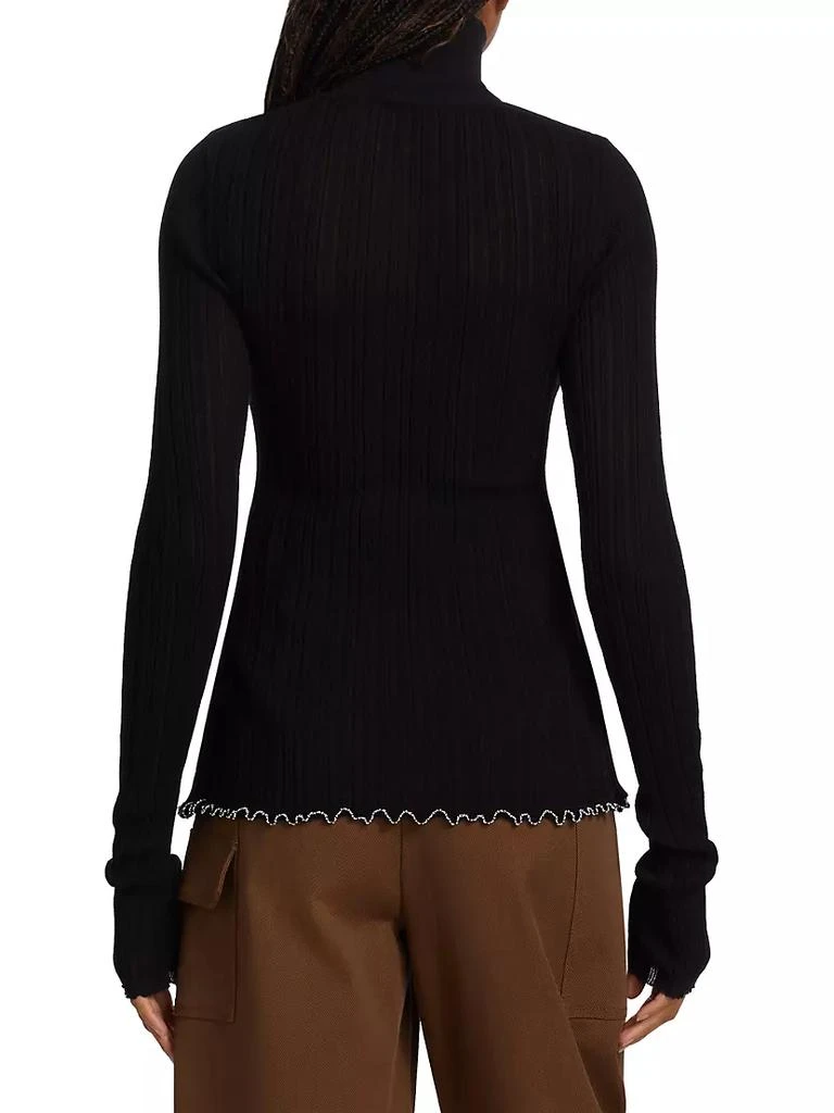 商品3.1 Phillip Lim|Twist Cut-Out Cotton-Blend Turtleneck Top,价格¥845,第5张图片详细描述