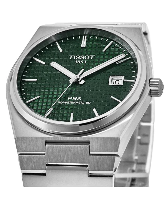 商品Tissot|Tissot PRX Powermatic 80 Green Dial Steel Men's Watch T137.407.11.091.00,价格¥4352,第3张图片详细描述