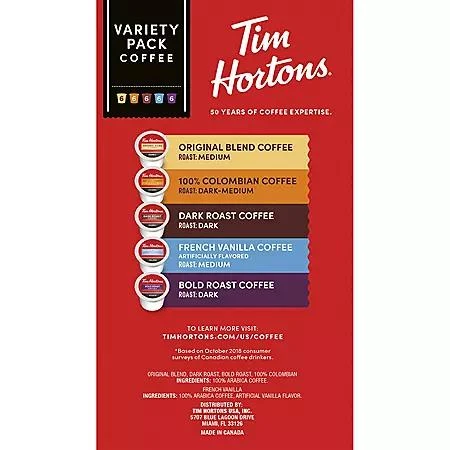 商品Tim Hortons|Tim Hortons K-Cup Coffee Pods, Variety Pack, 90 ct.,价格¥349,第4张图片详细描述