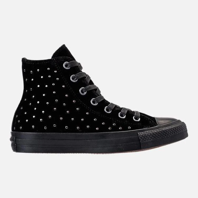 商品Converse|Women's Converse Chuck Taylor High Top Velvet Stud Casual Shoes,价格¥167,第3张图片详细描述