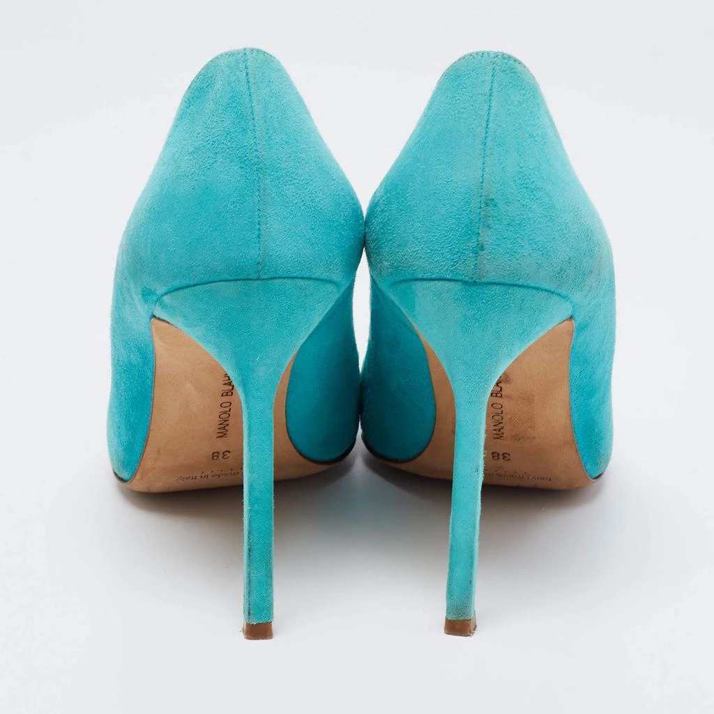 商品[二手商品] Manolo Blahnik|Manolo Blahnik Blue/Green Suede  Bipunta Pointed Toe Pumps Size 38,价格¥968,第5张图片详细描述