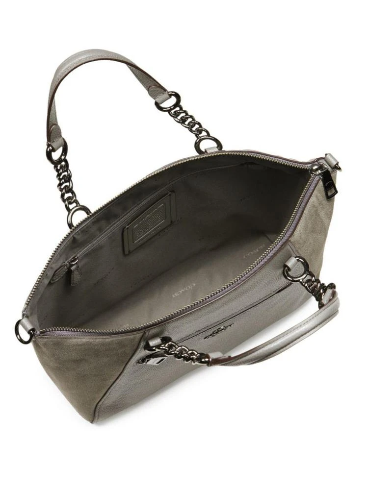 商品Coach|Chain Prairie Suede & Leather Satchel,价格¥1689,第2张图片详细描述