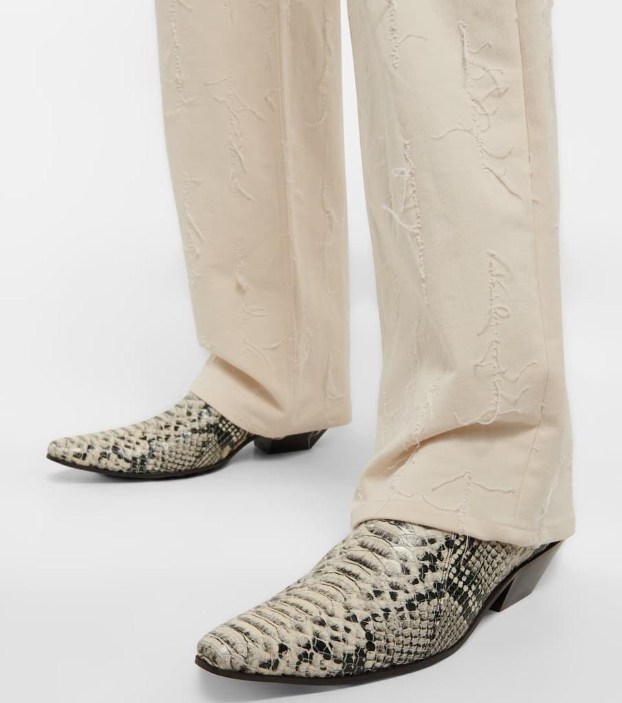 商品Acne Studios|Snake-effect leather ankle boots,价格¥5520,第6张图片详细描述