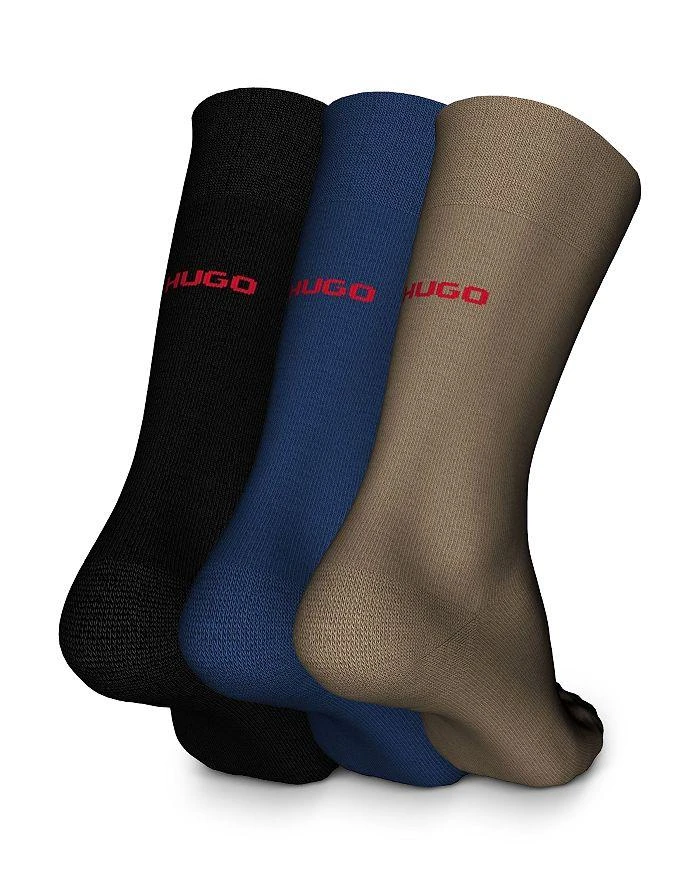 商品Hugo Boss|Cotton Blend Logo Dress Socks, Pack of 3,价格¥165,第1张图片