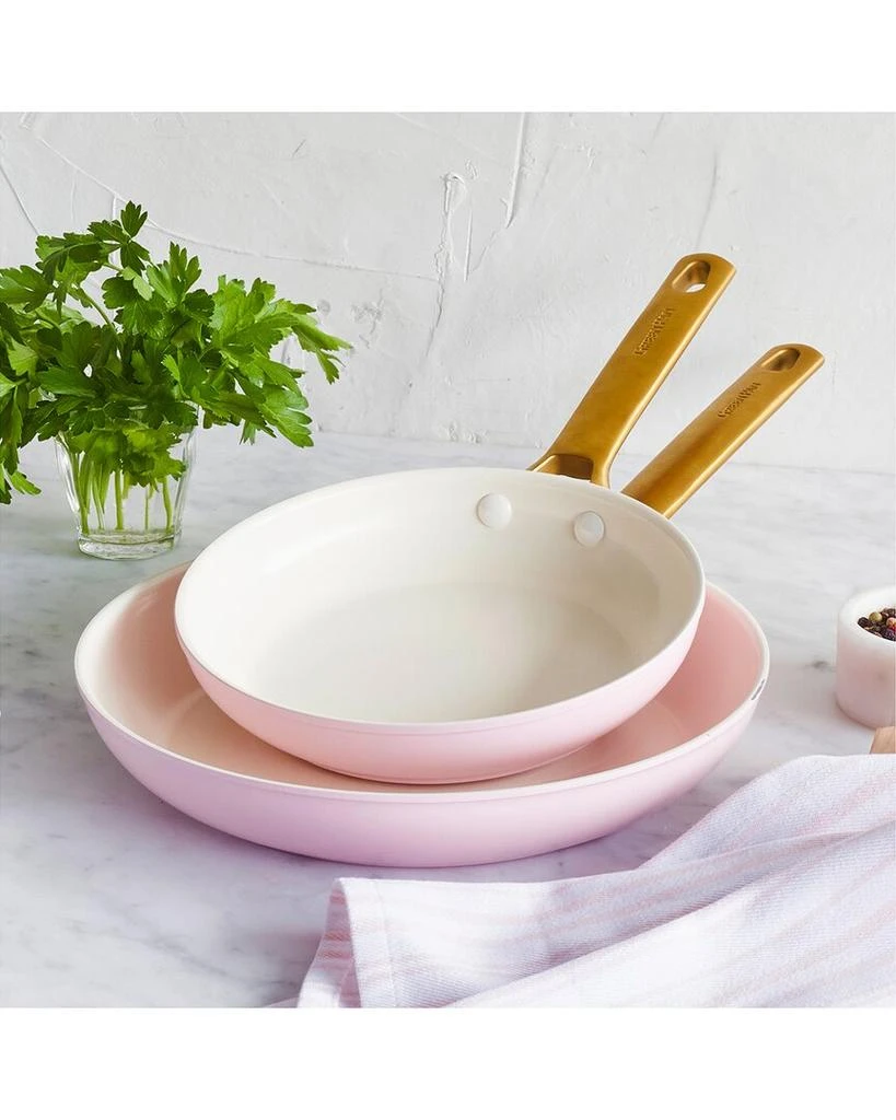 商品Greenpan|GreenPan Reserve Blush Non Stick Hard-Anodized Aluminum 2 Pieces Frying Pan Set,价格¥790,第3张图片详细描述
