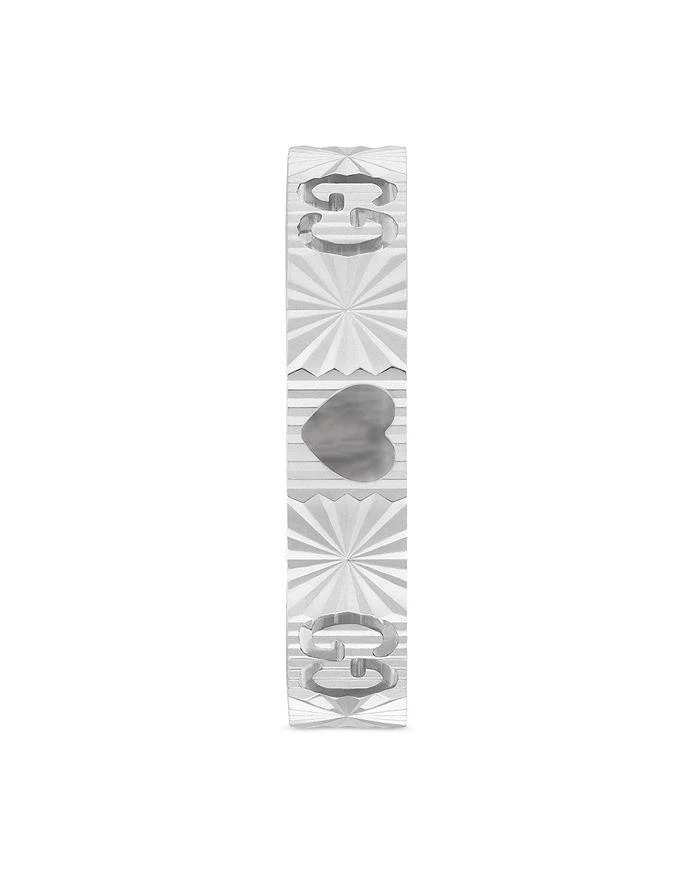 商品Gucci|18K White Gold Icon Heart & Double G Band Ring,价格¥11586,第3张图片详细描述