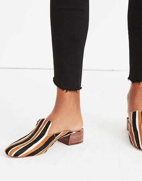 商品Madewell|The Willa Loafer Mule in Striped Calf Hair,价格¥638,第4张图片详细描述