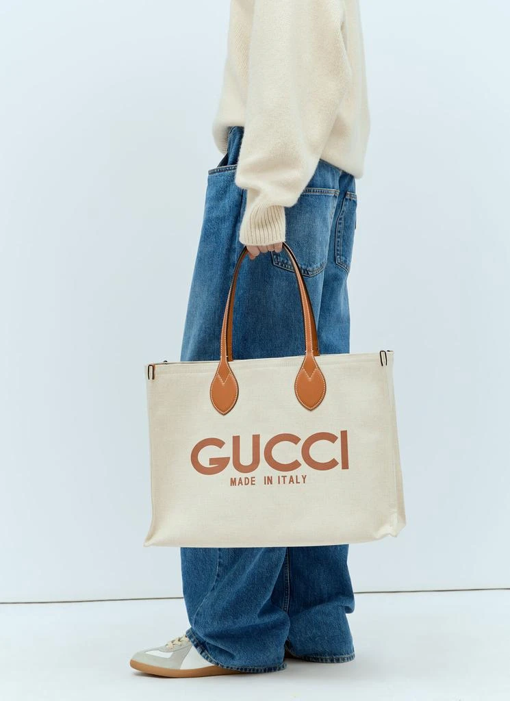 商品Gucci|Large Logo Print Canvas Tote Bag,价格¥13624,第2张图片详细描述