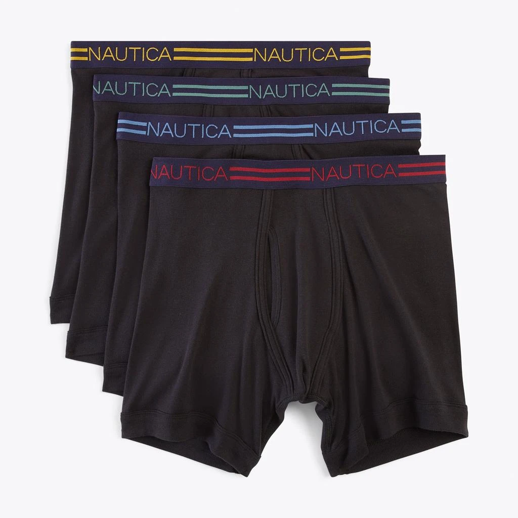 商品Nautica|Nautica Mens Cotton Boxer Briefs, 4-Pack,价格¥159,第4张图片详细描述