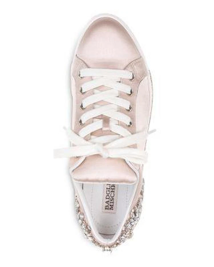 商品Badgley Mischka|Women's Shirley Embellished Satin Low Top Lace Up Sneakers,价格¥880,第3张图片详细描述